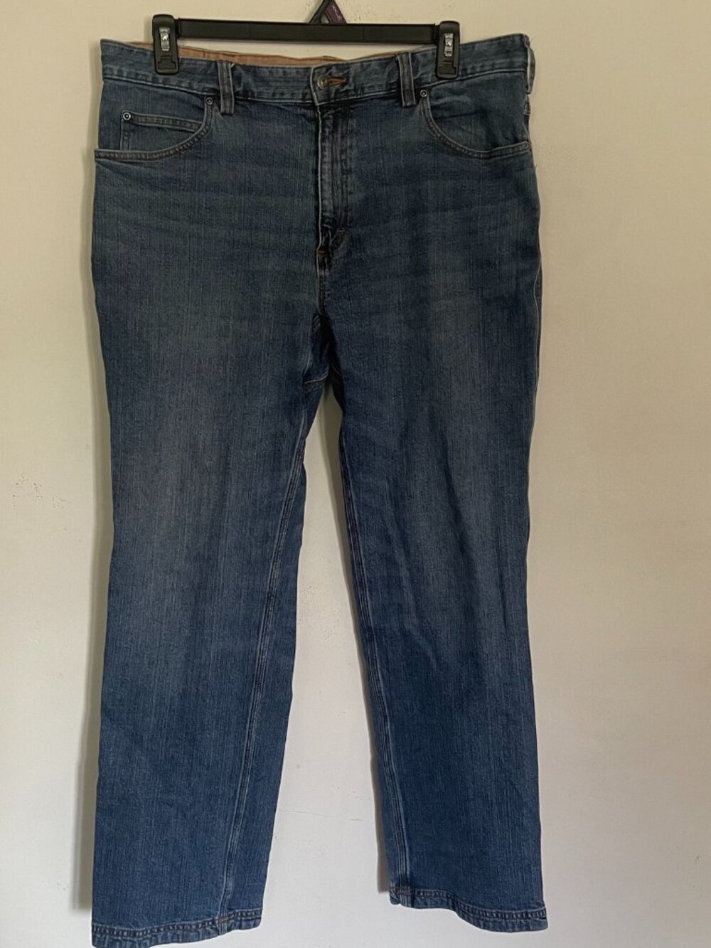 Duluth Trading Flex Ballroom Jeans Relaxed Fit Mens 38x32 Medium Wash Denim A2